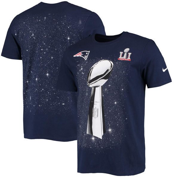 New England Patriots Nike Super Bowl LI Champions Celebration Lombardi Trophy T-Shirt - Navy